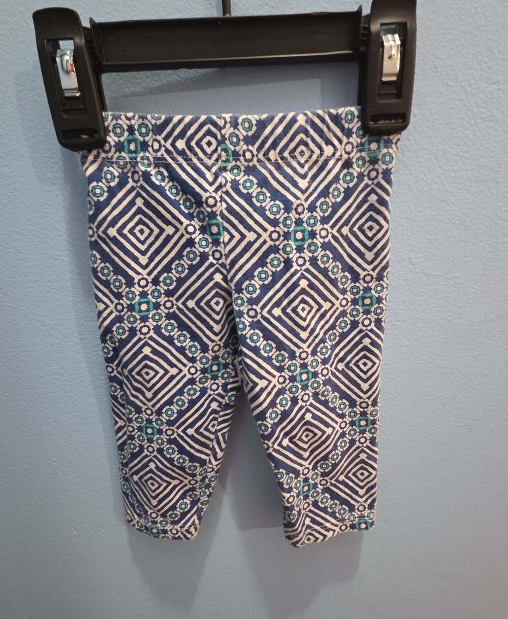 Rare Editions Leggings 3-6 Blue Diamond Pattern